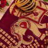 Royal Maroon Elephant Dola Silk Saree